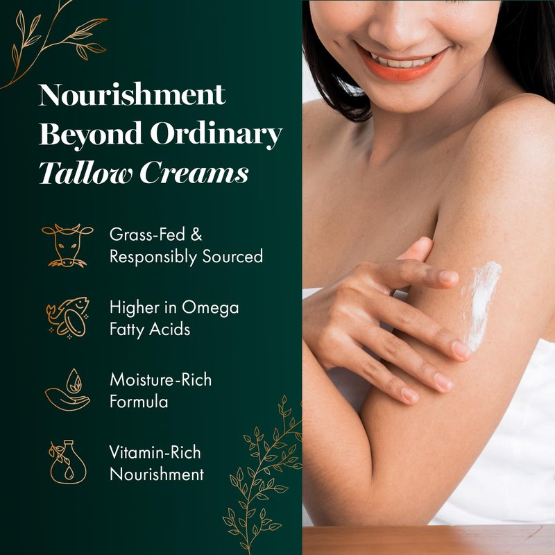 Bison Tallow Face Cream with Bakuchiol & Hyaluronic Acid, Anti Aging Moisturizer for Women, Fragrance Free, Retinol Alternative, Grass Fed, Ancestral Beauty Gift for Her