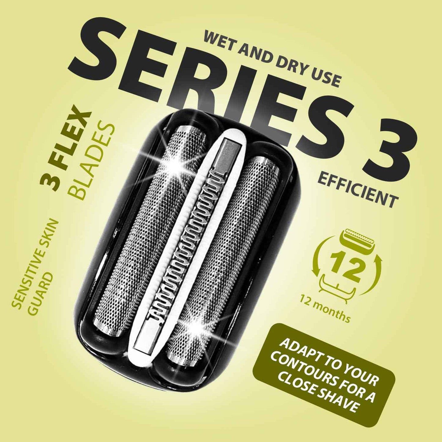 2Pack 32B Series 3 Electric Shaver Replacement Head Accessories Compatible with S3 Foil & Cutter Razor Heads, Accessories for S3 3040s 3010s 310s 3000s 3050cc 3080s 390cc Etc