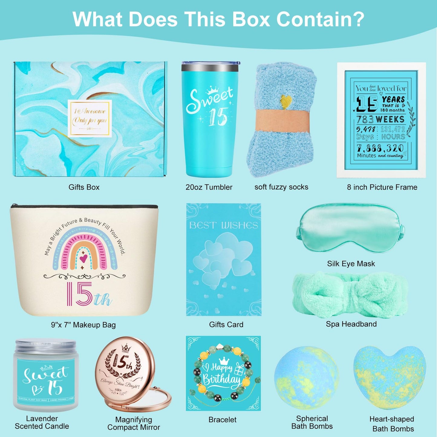 15 Year Old Girl Gift ideas | Sweet 15 Birthday Gifts Box for Girl | Best Gifts Set for Girls Age 15 Only | Exclusive 2025 Edition