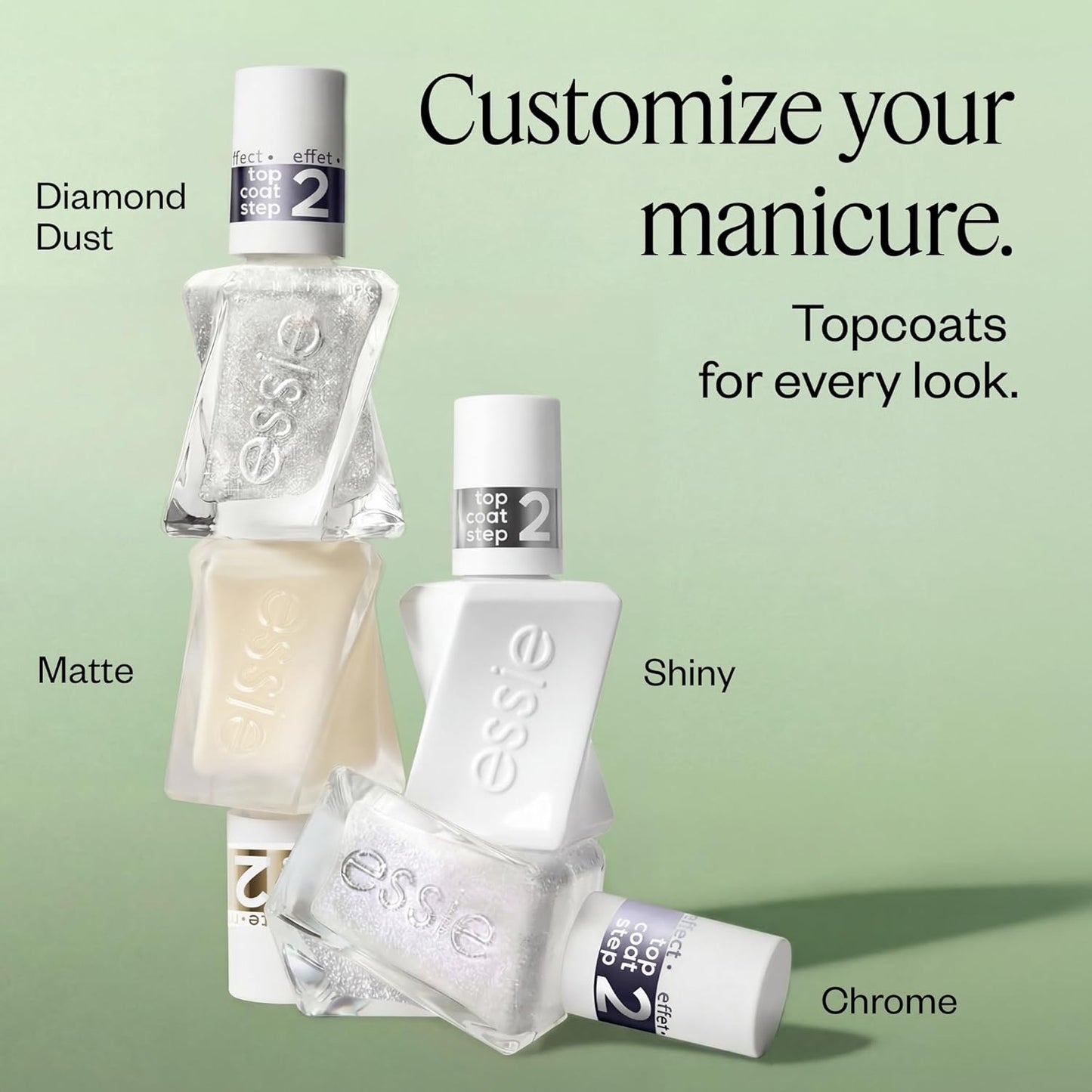 Essie Gel Couture Nail Polish - Vegan Metallic Glaze Top Coat | Blushed Metal, 0.46 Fl Oz