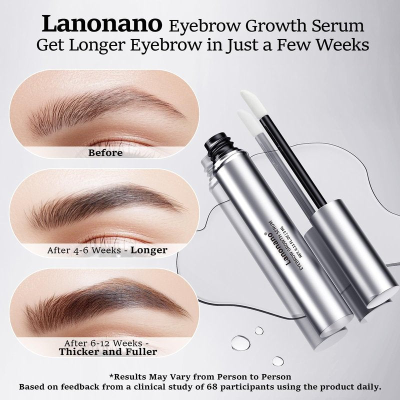 Lanonano Eyebrow Serum, Fuller & Longer Looking Eyebrow Growth Serum, Advanced Eyebrow Enhancement