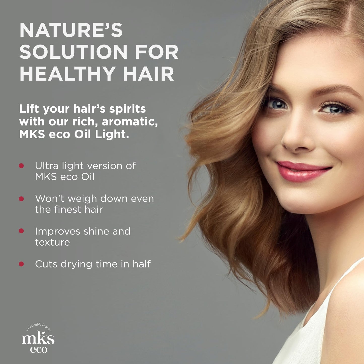 MKS eco Oil Light, Light Breeze - 2 fl oz - Hair Styling Elixir - Moroccan Argan Oil, Hemp Seed Oil - Ideal for Fine Hair - Moisturize, Nourish Hair & Control Frizz - Vegan & Cruelty Free