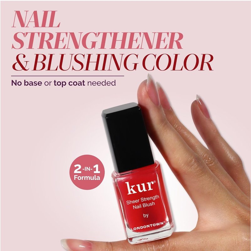 LONDONTOWN Sheer Strength Nail Blush - 2-in-1 Tinted Nail Hardener & Strengthening Treatment | Jelly Finish