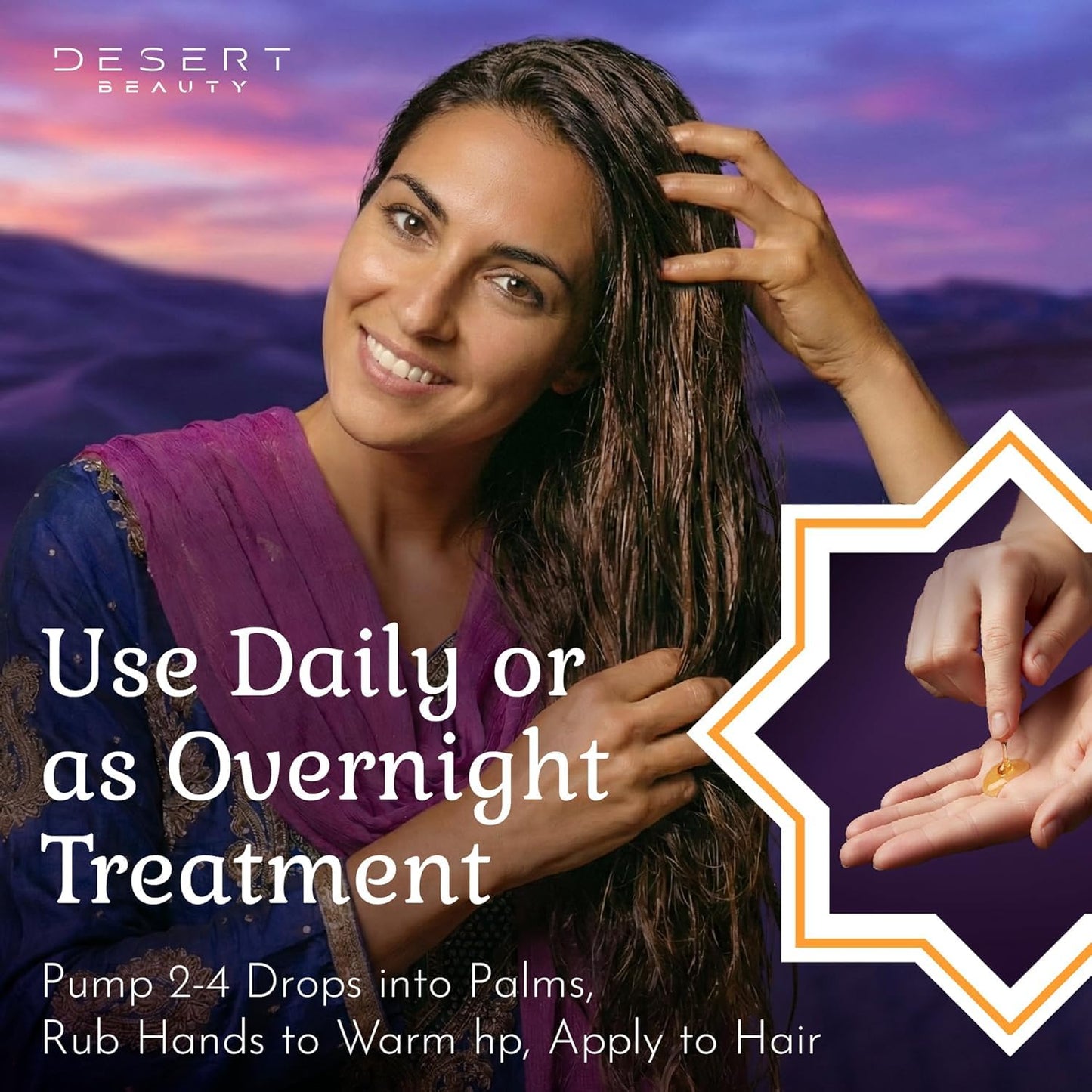 Desert Beauty Argan Oil, 4 oz, Hair Oil Treatment for Dry Damaged Hair, Leave-in Conditioner, Hydrating, Strengthens, Natural, Cruelty Free