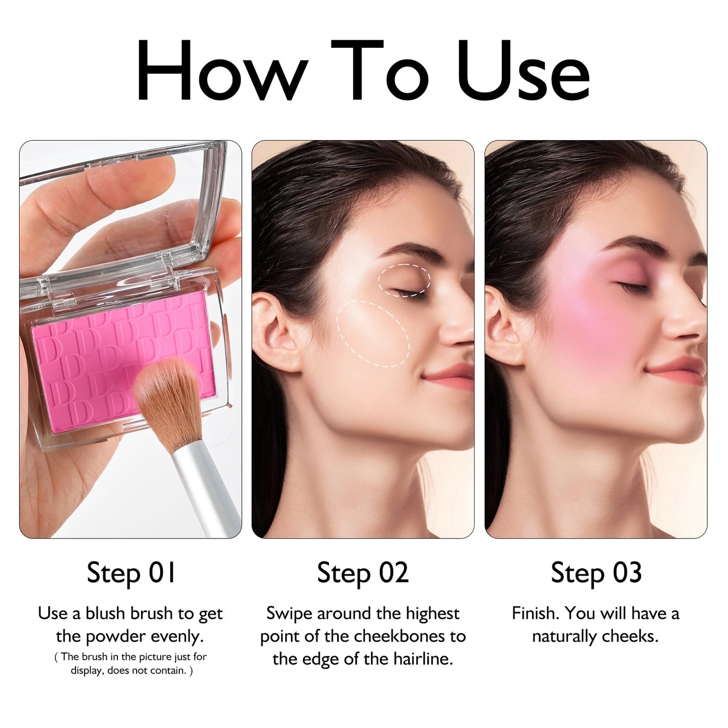 KYDA Powder Blush, Radiant Glow Face Blush, Buildable Matte Cheeks Color, Ultra-fine Lightweight Powder Blusher, Lasting Moisturizing, Mahogany