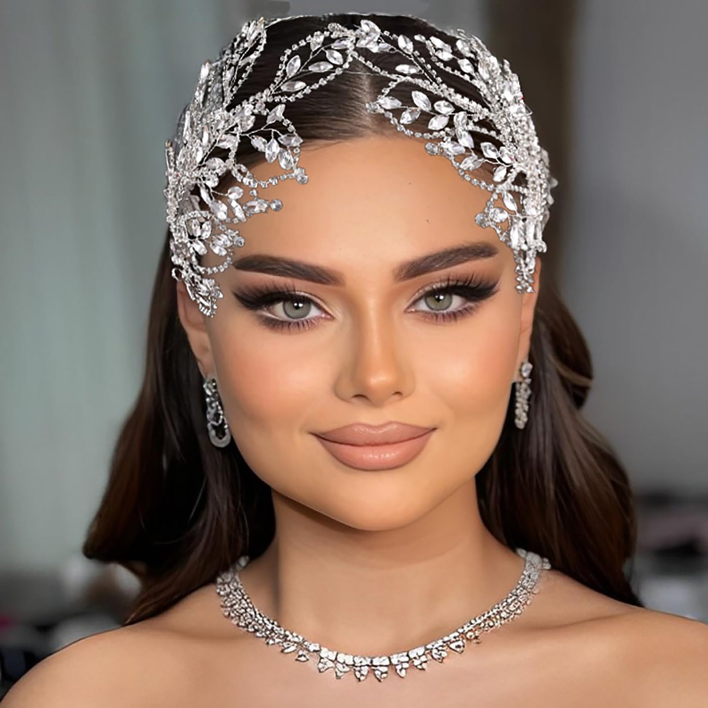 Bridal Headband for Wedding Rhinestone Bride Hair Pieces,Crystal Lengthen Wedding Hair Accessories for Bride Bridesmaid (Sliver, 1)