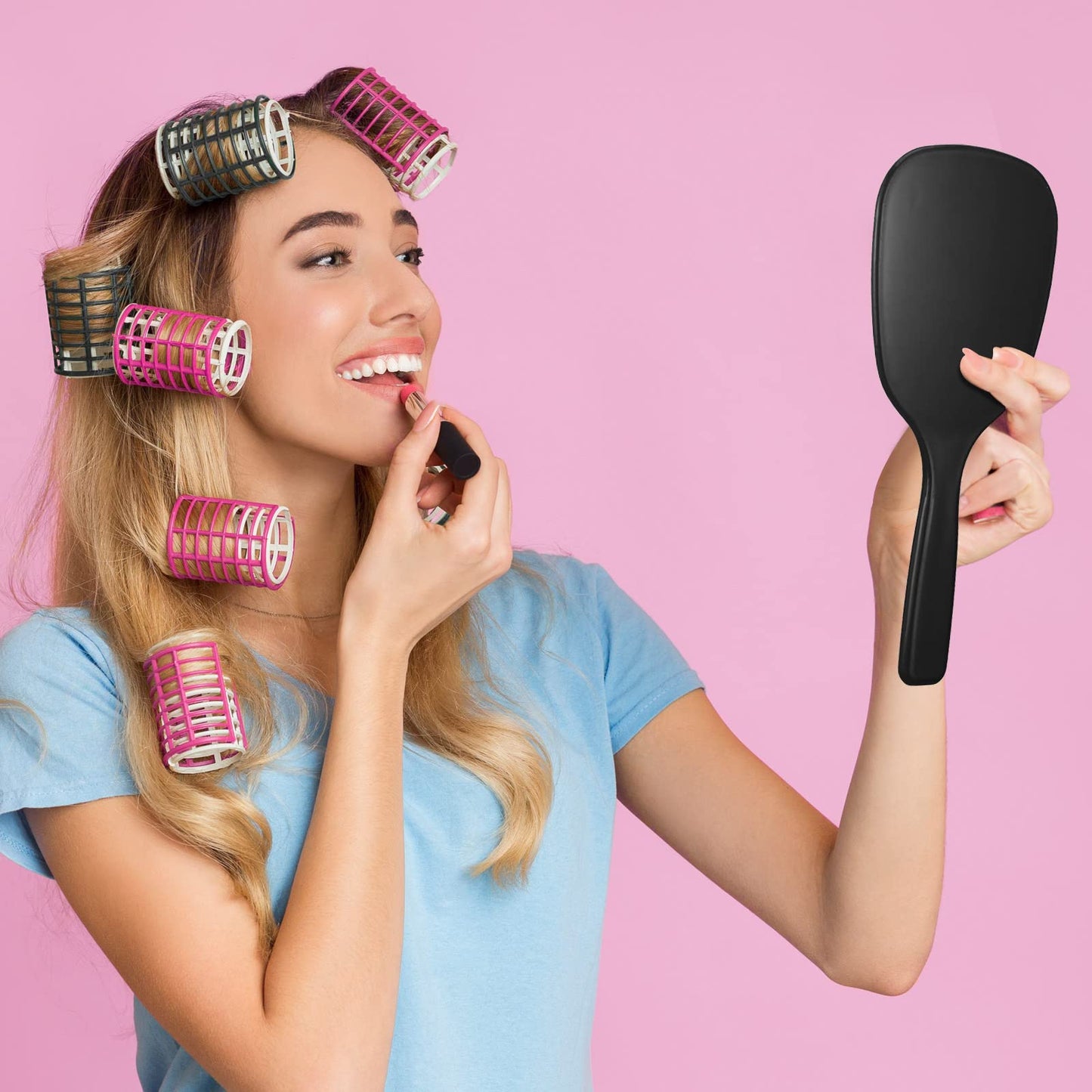 Namalu 60 Pcs Hand Held Mirror with Handle Bulk Small Travel Makeup Compact Mirrors for Girls Women Men Party Favors Gifts 7.08 x 3.14 Inch