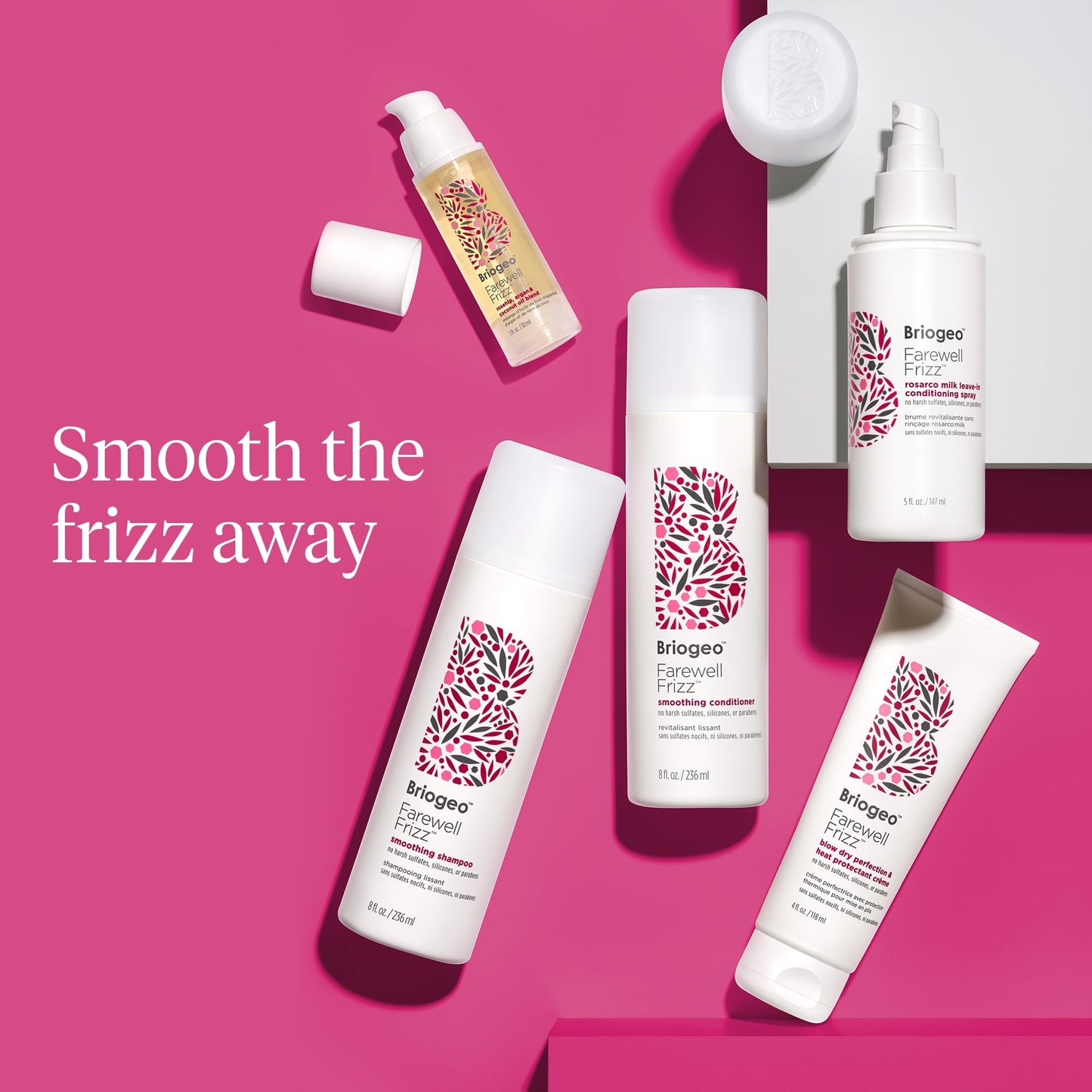 Briogeo Farewell Frizz Smoothing Conditioner | Silicone-Free Conditioner for Frizz Control, Hydration & Shine | Vegan & Cruelty-Free | 8 fl oz