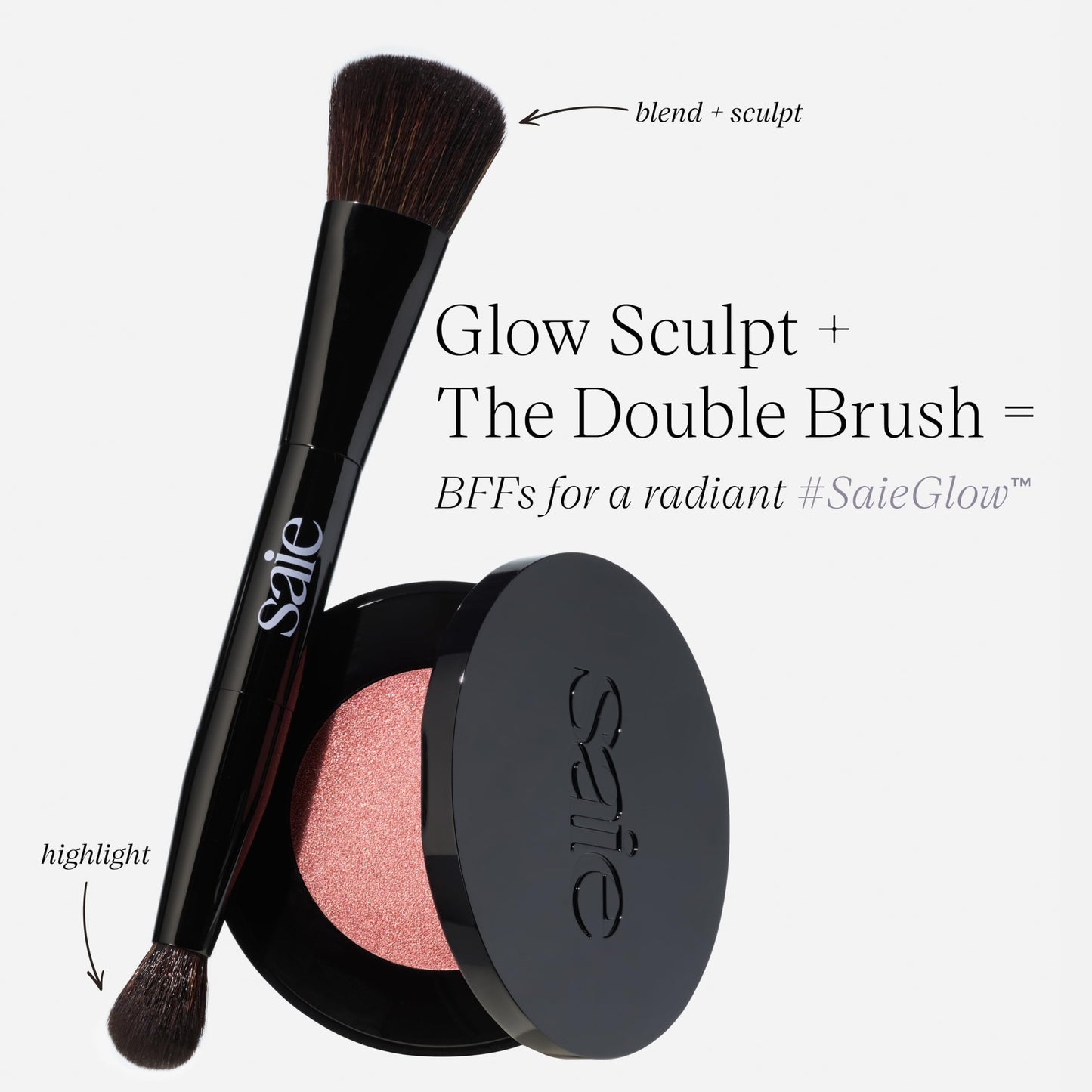 Saie Glow Sculpt Multi-Use Highlighter + Cream Blush Refill - Lightweight with Hyaluronic Acid + Micropearl for Radiant, Glowing Skin - Mauveglow (.02 oz)