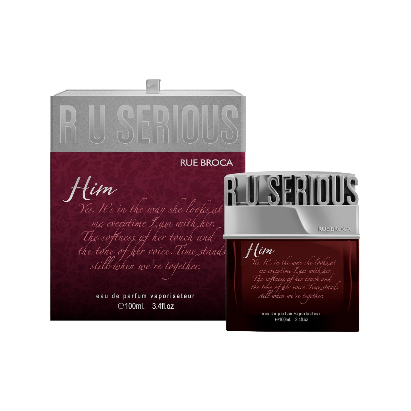Rue Broca R U Serious Him Eau de Parfum Spray For Men, 3.4 Fl. Oz – Aromatic, Fresh, and Sensual Masculine Fragrance