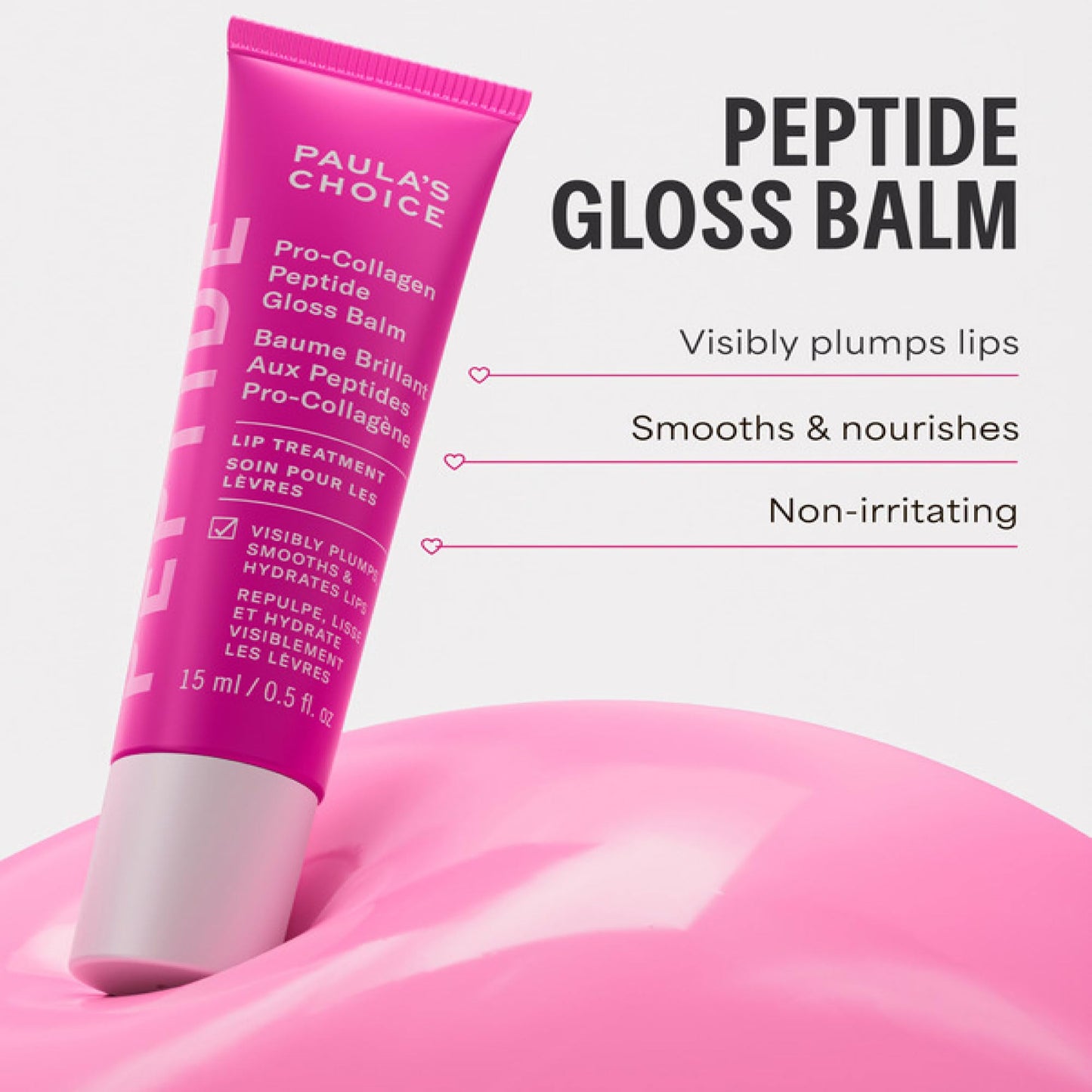 Paula’s Choice Peptide Plumping Gloss Balm Duo, Pro-Collagen Peptide Gloss Balm, One Clear & One Tinted, Plumps, Hydrates & Smooths Lips, Sheer & Glossy Finish for Fuller Lips, Cruelty-Free, Set of 2