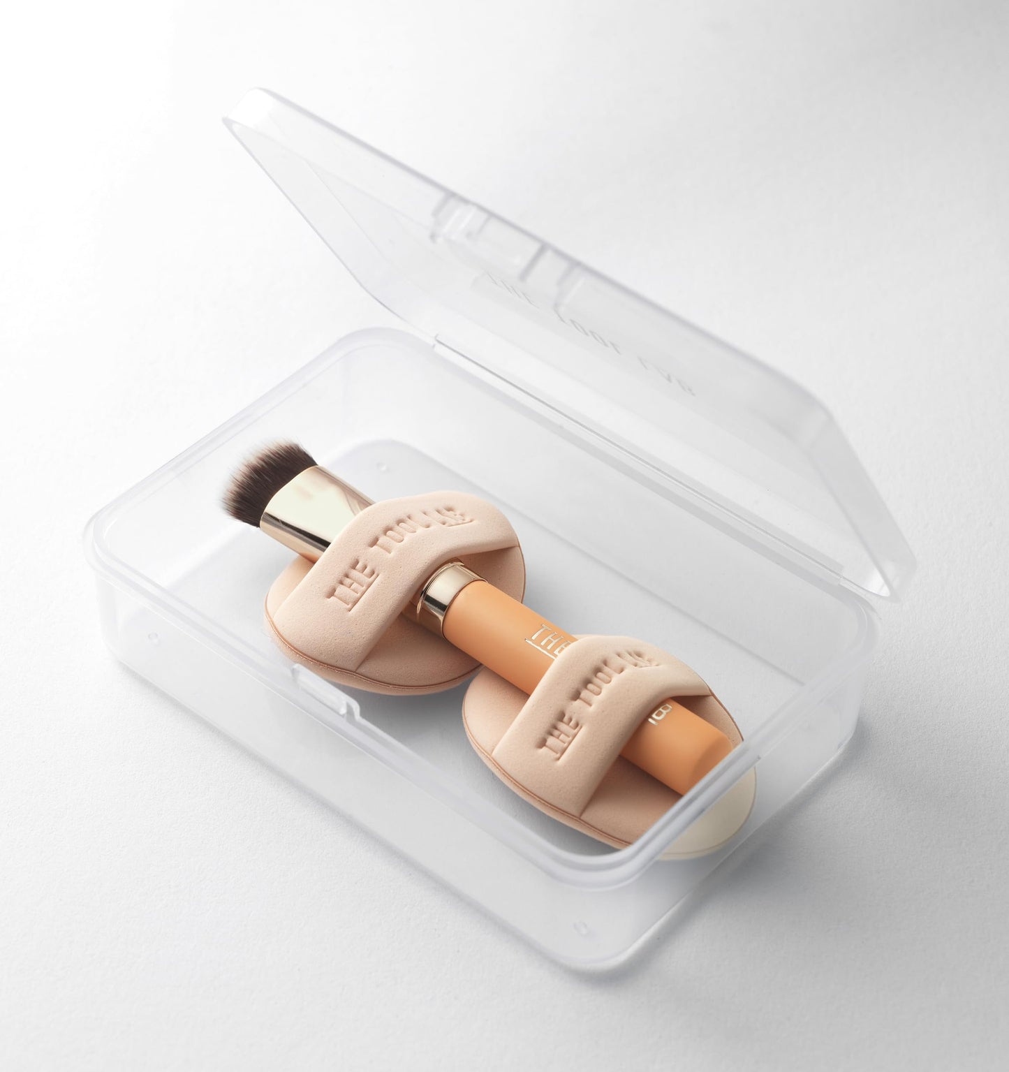 THE TOOL LAB Skinfit Conceal Duo, Flat Foundation Brush & Liquid Foundation Puff Set, Flat Concealer Brush with Foundation Sponge, Professional Makeup Sponge Kit, Korean Makeup