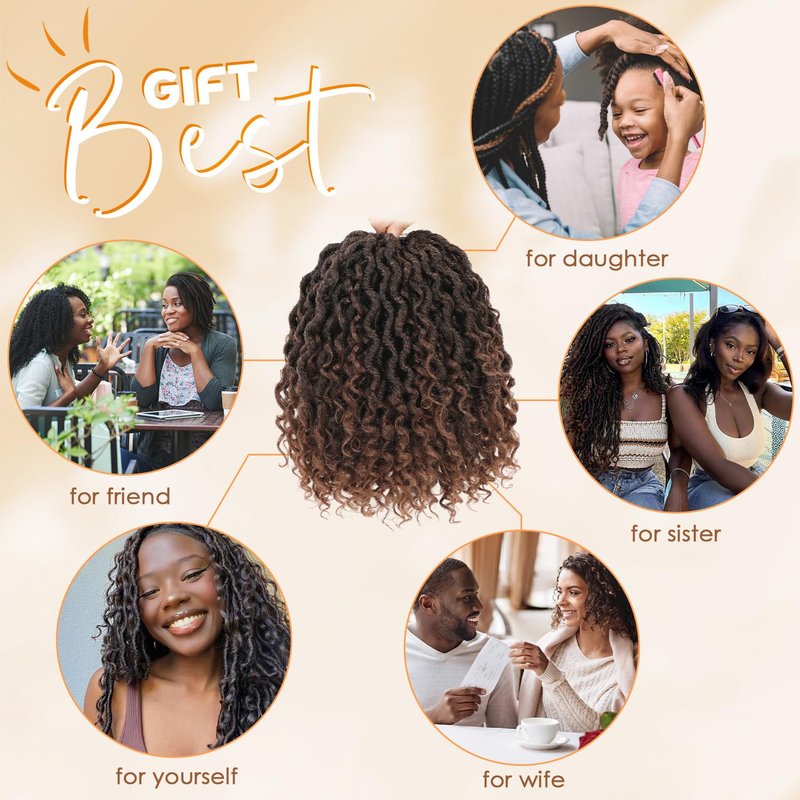 Callia Faux Locs Crochet Hair 18 Inch 8 Packs Goddess Locs Crochet Hair for Black Women Pre Looped Crochet Faux Locs with Curly Ends T1B/30/27
