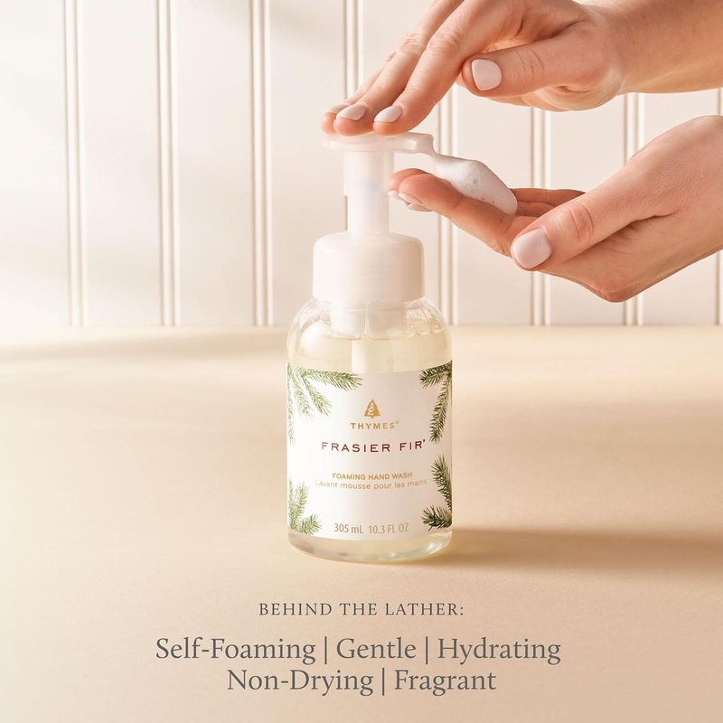 Thymes Foaming Hand Wash - Aloe & Glycerin Soap for Kitchen or Bathroom | Frasier Fir Scent, 10.3 fl oz