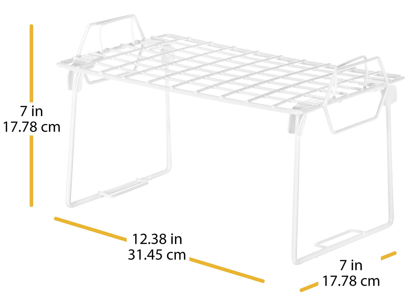 Whitmor Wire Grid Stacking Shelf Small, White