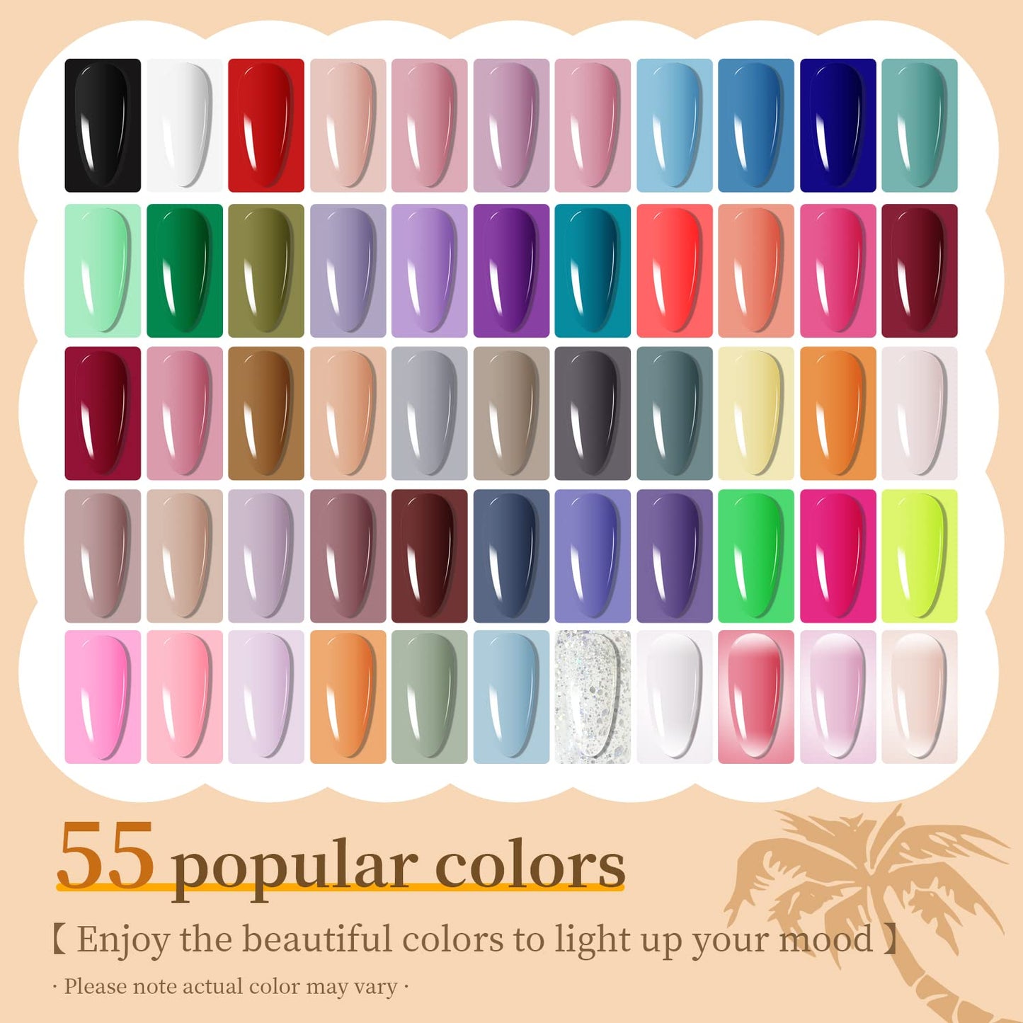 JODSONE Gel Nail Set 20+3 Colors High Shine Gorgeous Gel Polish Base Top Matte Coat Nice Gifts Show Charm