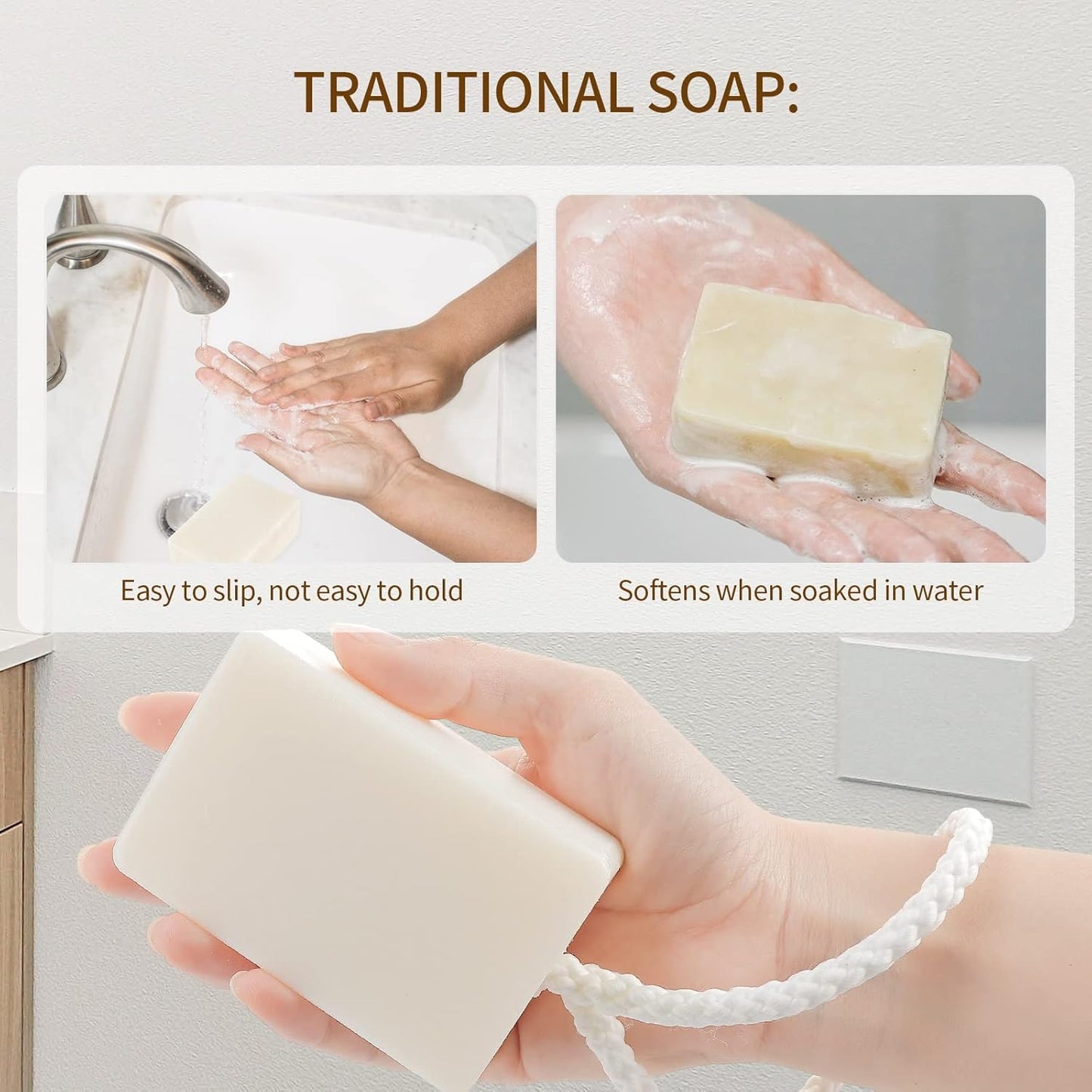 Men's Bar Soap - Natural Soap On A Rope | 4-Pack, 200g Each for Body & Face Care