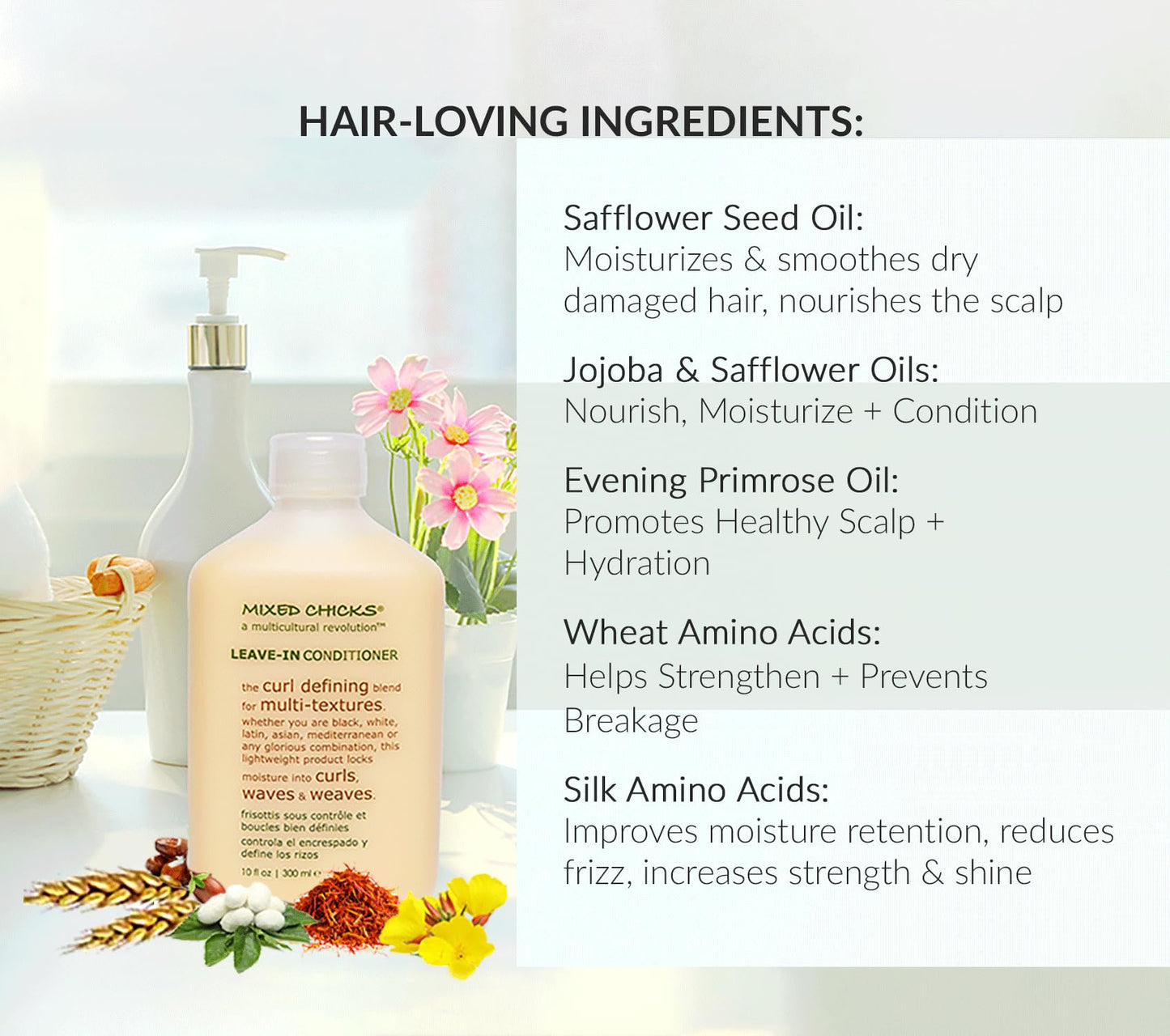 Mixed Chicks Curl Defining & Frizz Eliminating Leave-In Conditioner, Pack of 2, 10 fl.oz Each