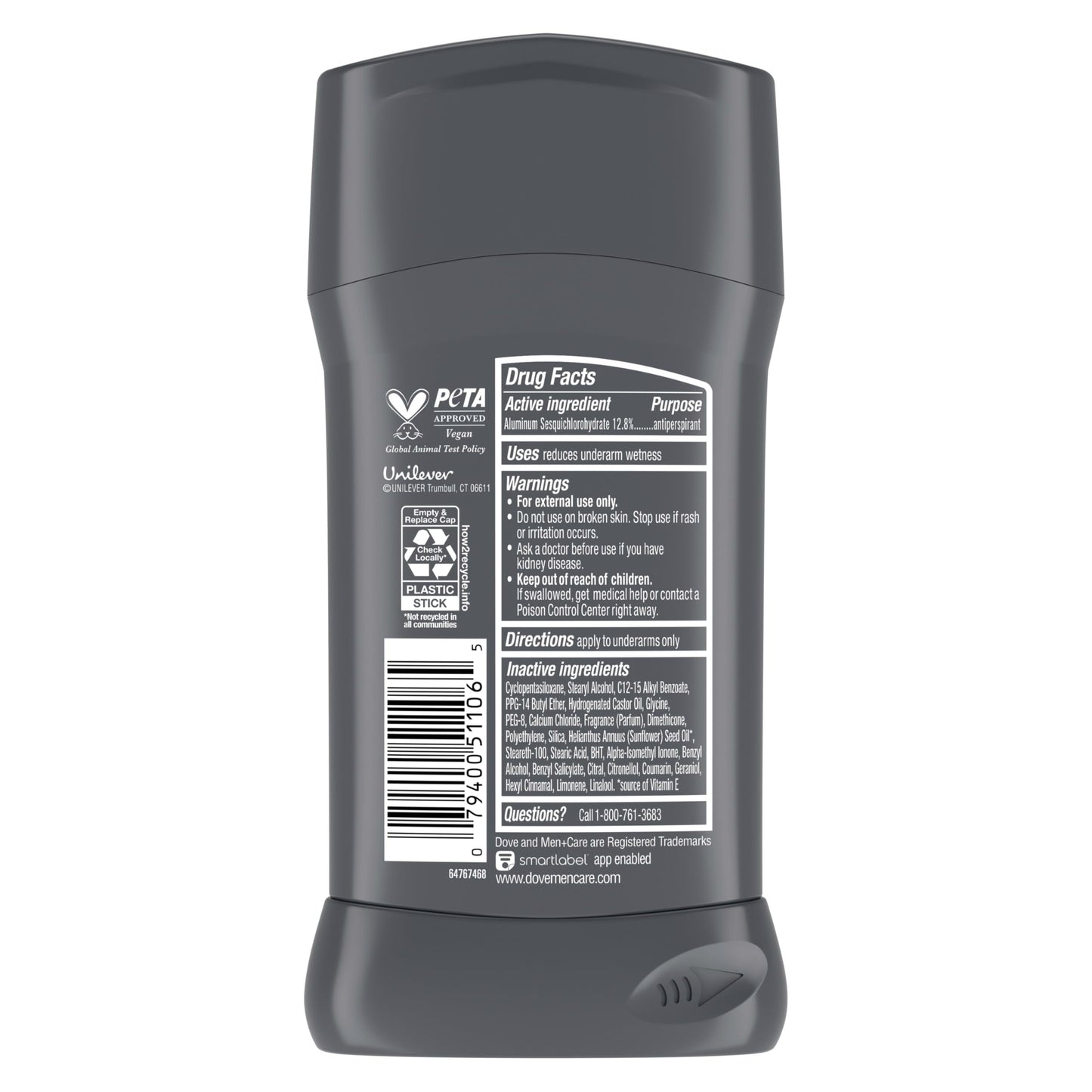Dove Men+Care Antiperspirant Deodorant Cool Fresh 4 Count for a Long-Lasting Aqua Scent, with 72H Protection, 2.7 oz