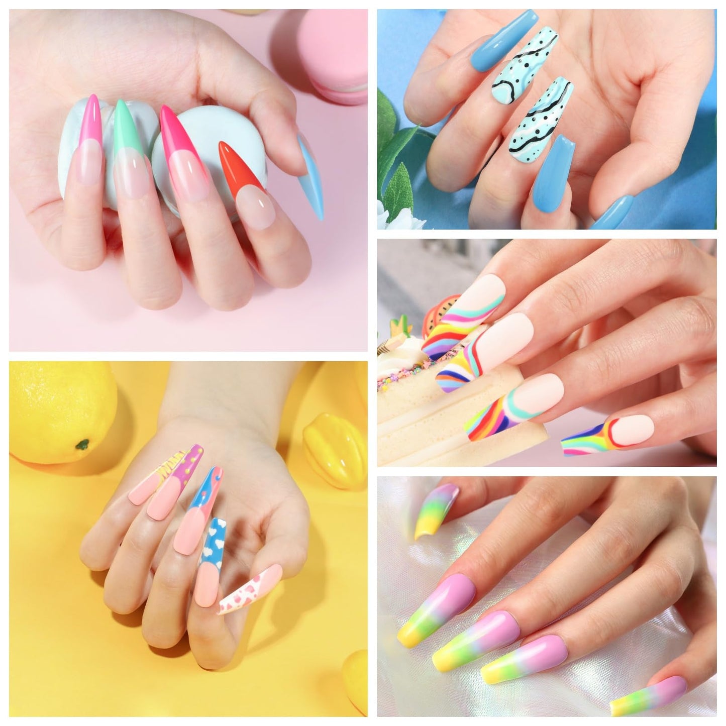 COSCELIA 60 PCS Gel Nail Polish Set, 55 Colors Gel Nail Polish with 5pcs Top Base Coat All Seasons Nail Polish Kit Spring Summer Full Colors Manicure Nail Art Gifts for Women Girls