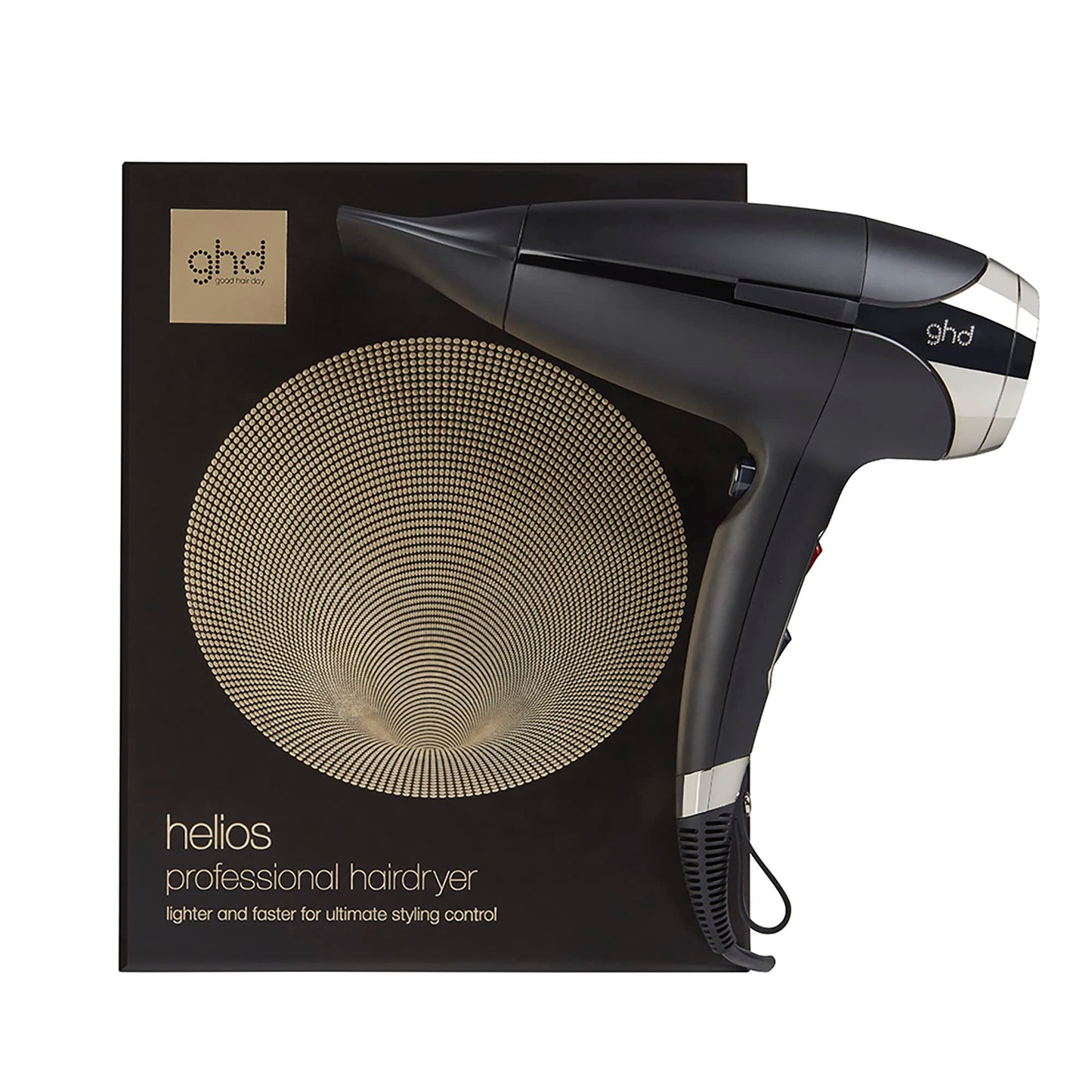 ghd Helios Professional Hair Dryer - Advanced 1875W Blow Dryer with Aeroprecis Technology, 75mph Airflow, Ionic Frizz Control, More Shine, Lightweight Design and Low Noise - Black