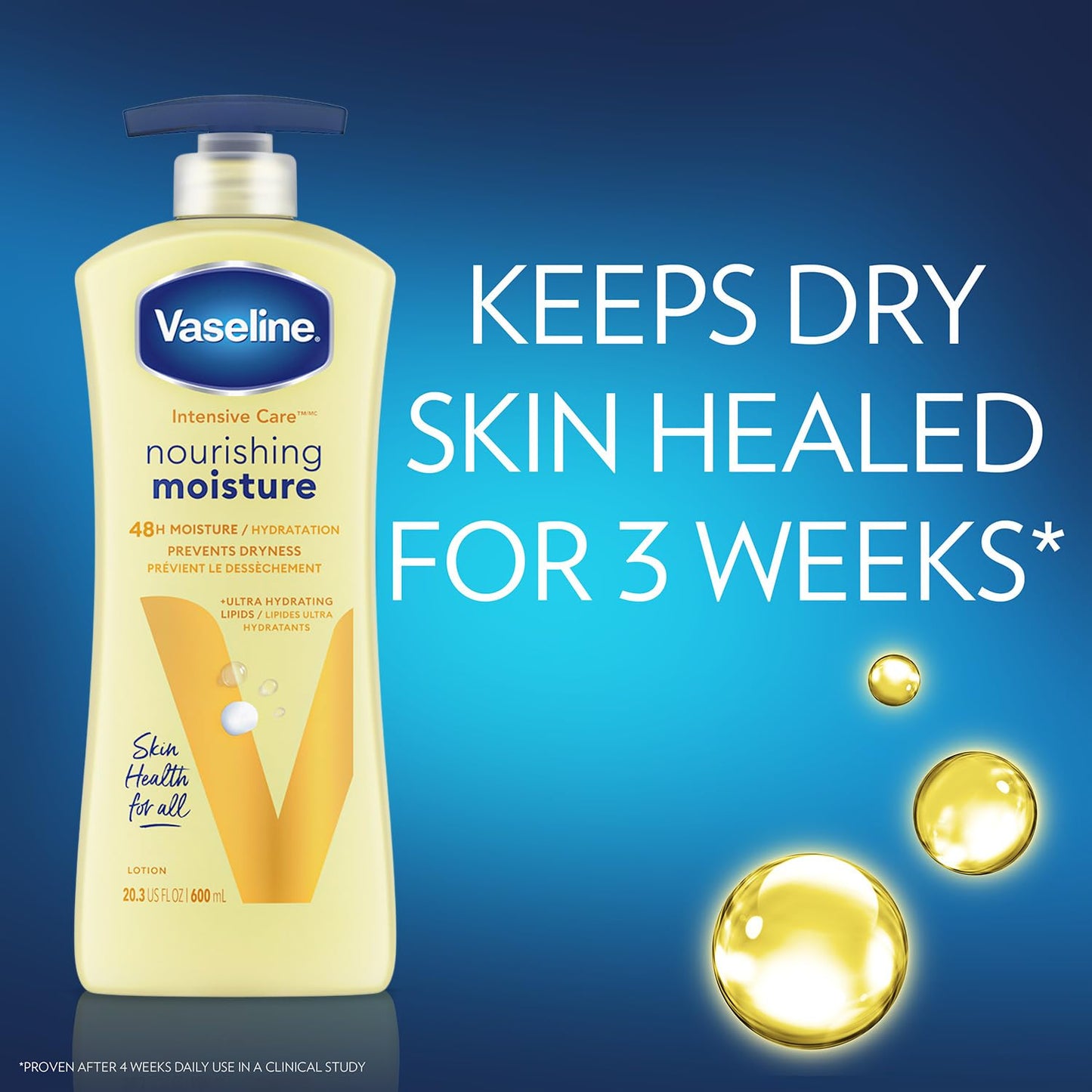 Vaseline Intensive Care Essential Healing Body Lotion, Moisturize Dry Skin, Proven Effective Healing Skin Care, Noticeably Healthier Looking Skin, 20.3 oz Pump Bottle 2 Pack