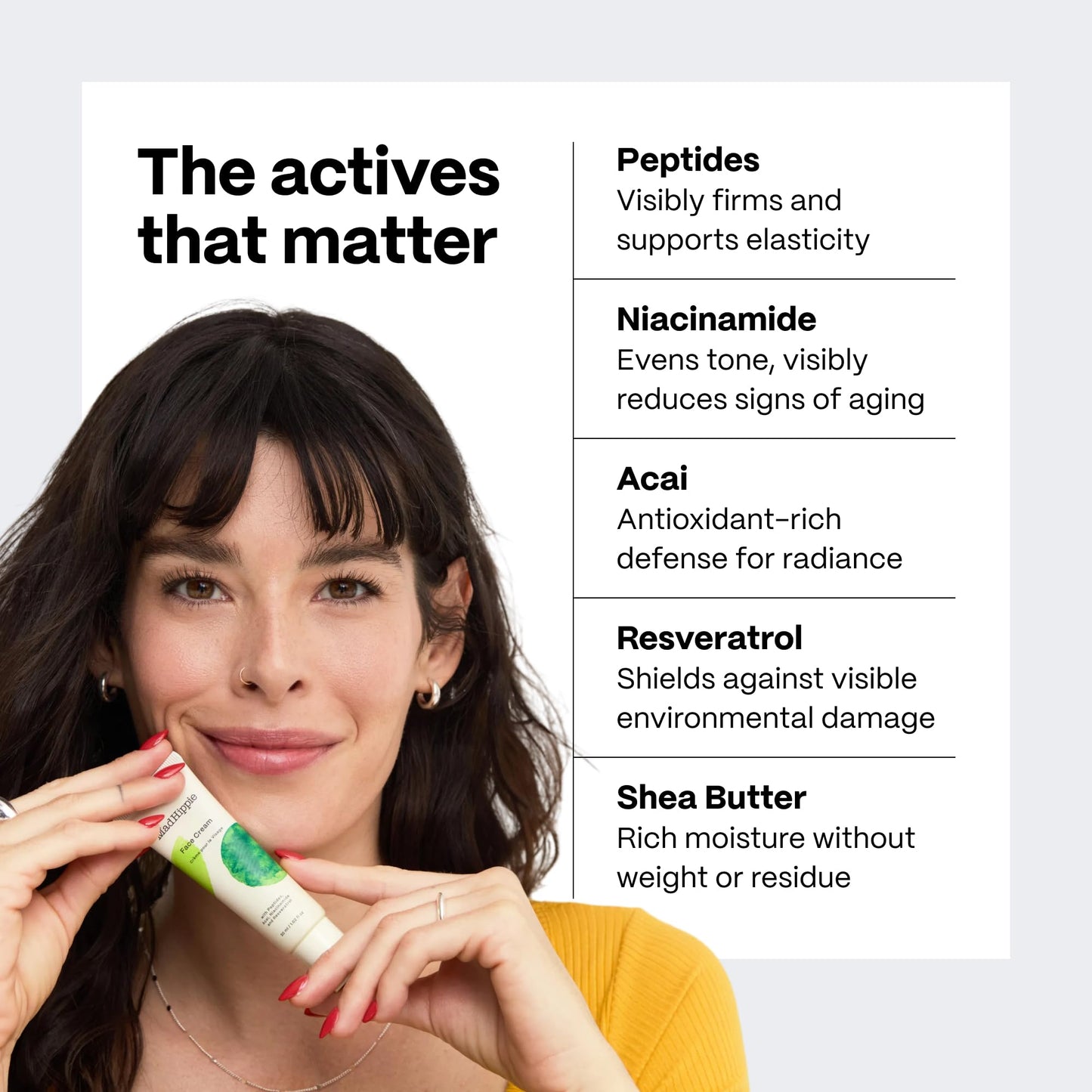 Mad Hippie Face Cream – Age-Defying Face Moisturizer & Skin Tightening Cream with Niacinamide, Advanced Peptides & Argan Oil 1.02 Oz