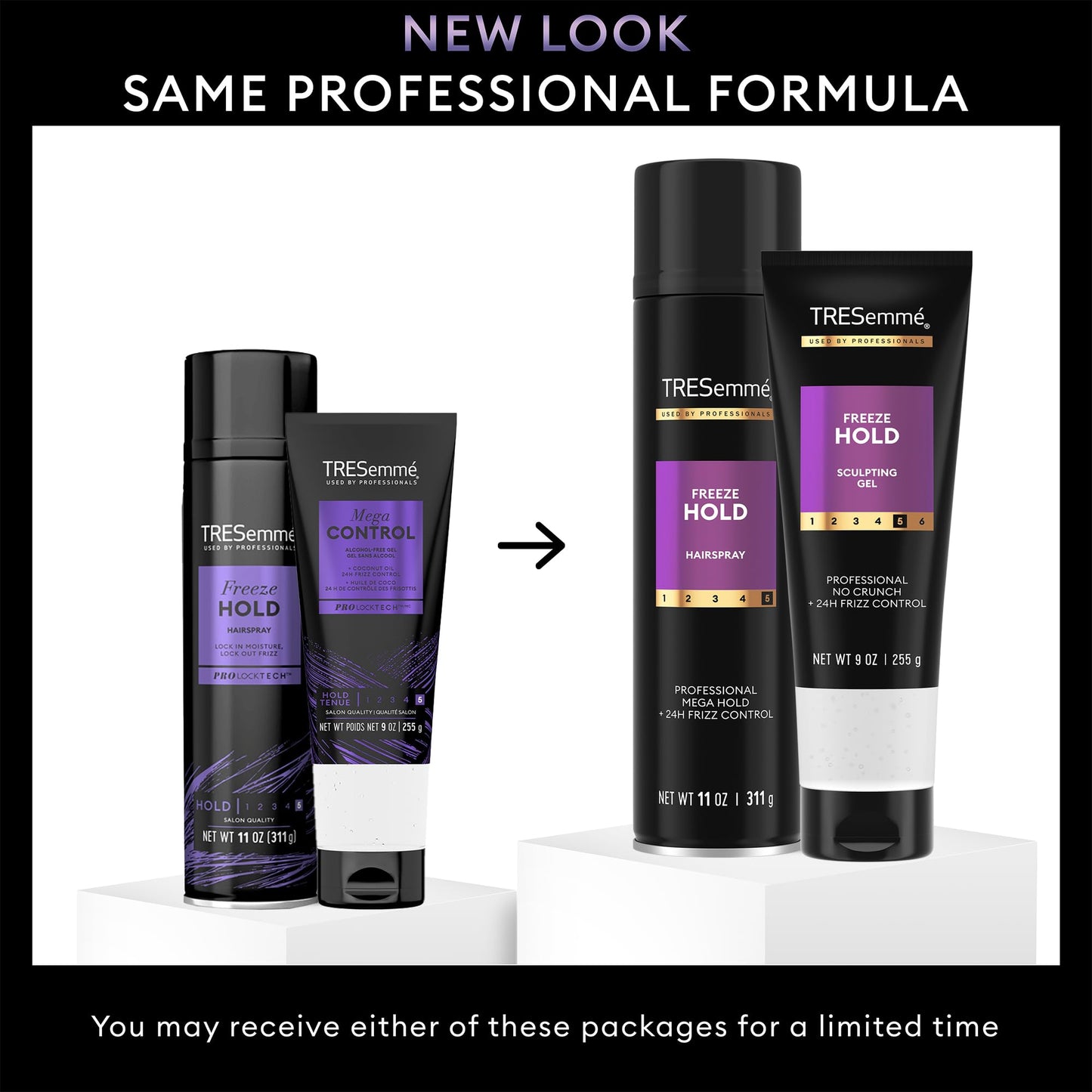 TRESemme Freeze Hold Hairspray + Sculpting Hair Gel, Alcohol-Free – Anti-Humidity, 24H Frizz Control