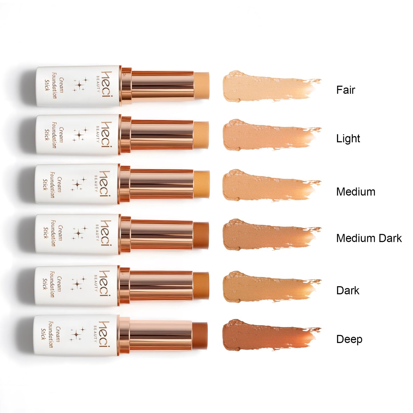 HECI BEAUTY Tinted Foundation Stick, Balm to Cream Foundation with Light to Medium Coverage, Infused with Hydrating Ingredients, Light 02, 0.25 oz