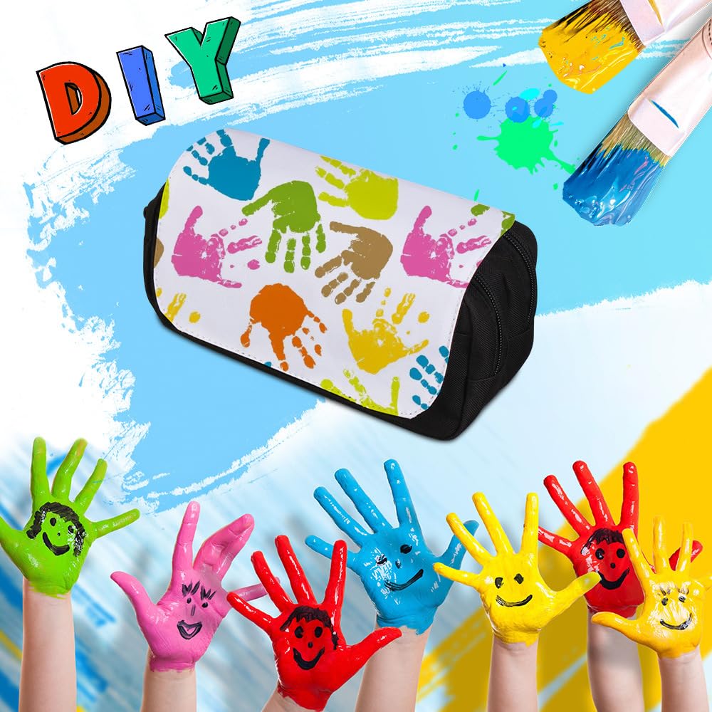 Dispalang Printable Blanks Cosmetic Bags Pencil Case Multipurpose DIY Heat Transfer Makeup Bags Toiletry Pouch with Removable Flap for Sublimation