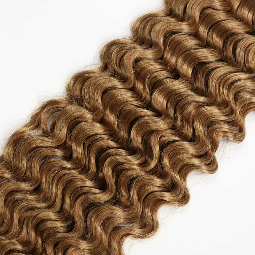Hydtxc Wet and Wavy Curly Bundles Human Hair 8 10 12 Inch Chocolate Color 4 Water Wave Human Hair Bundles Unprocessed Brazilian Virgin Hair Double Weft Quick Weave for Black Women