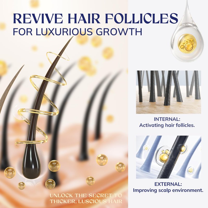 RootStim Hair Growth Serum for Men & Women, Hair Growth Spray, Rice Water & Biotin & Caffeine - Hair Oils for Hair Growth -Longer, Fuller Hair