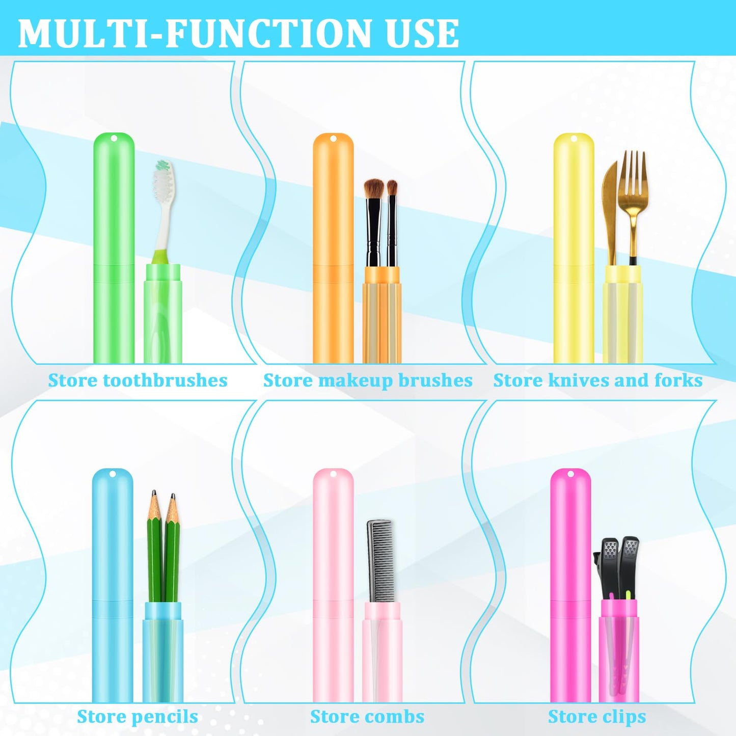 SIKEMAY 100 PCS Travel Toothbrush Holder Bulk, Back to School, Classroom Pencil Case for Kids, Toothbrush Case Cover for Travel, Bathroom, Indoor, Outdoor, Trip, Camping, School