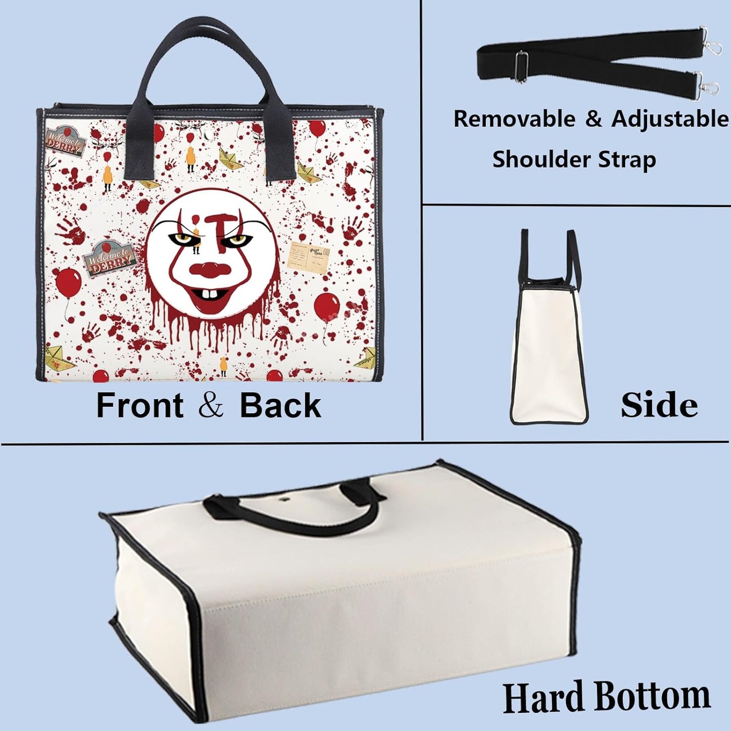 Horror Clown Makeup Bag - Zipper Pouch for Cosmetic Storage | Perfect Gift for Horror Movie Fans
