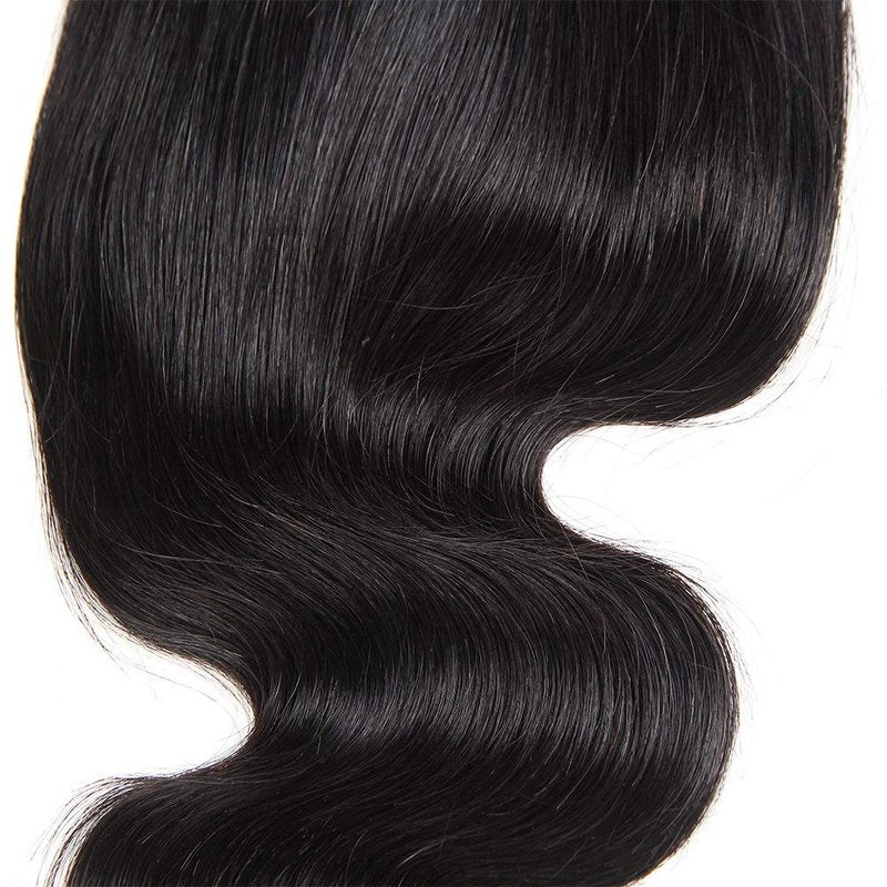 Virgin Human Hair Lace Closure - Swiss Skinlike Transparent HD Lace | Pre-Plucked Natural Hairline, Natural Black, 4x4 Size