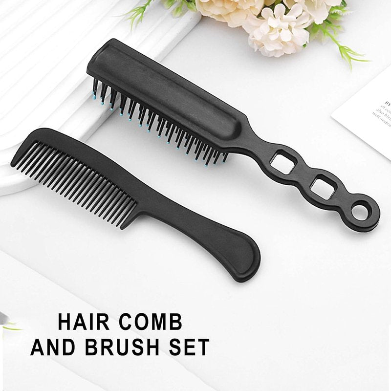 Hair Brush and Comb Set - 100 Pcs Individually Wrapped for Travel | Lightweight Black Brushes for Women & Kids