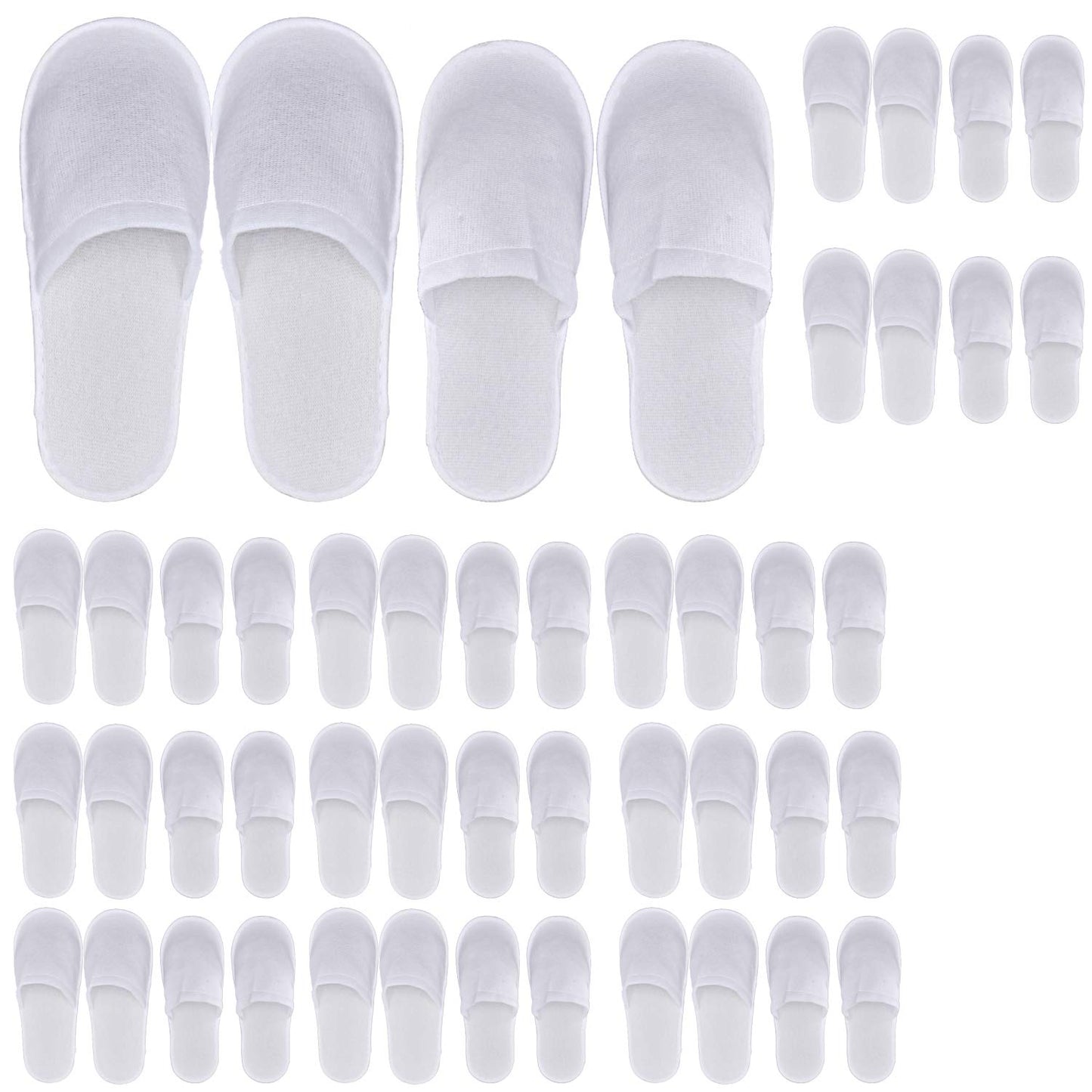 KRISMYA 24 Pairs Spa Slippers,Closed Toe Disposable Slippers White