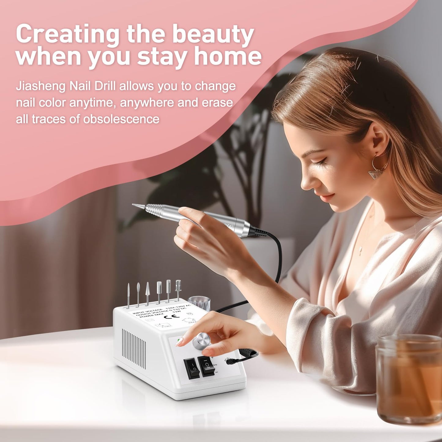Jiasheng Professional Nail Drill, 20000rpm Electric Nail Drill Machine