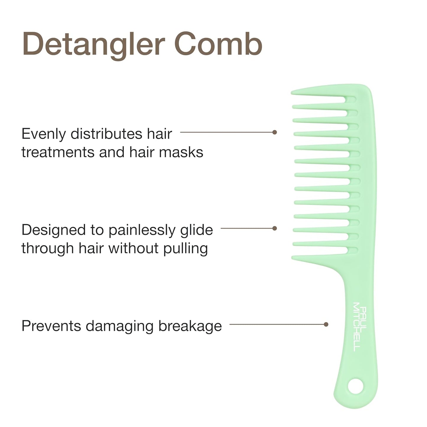 Paul Mitchell Wide Tooth Detangler Comb - Effortlessly Detangles Wet & Dry Hair