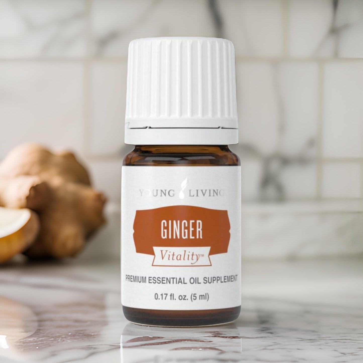 Young Living Ginger Vitality Essential Oil 5ml - Spicy Flavor Enhancer for Sweet and Savory Dishes - Digestive System Support - Culinary Aromatherapy for Cooking
