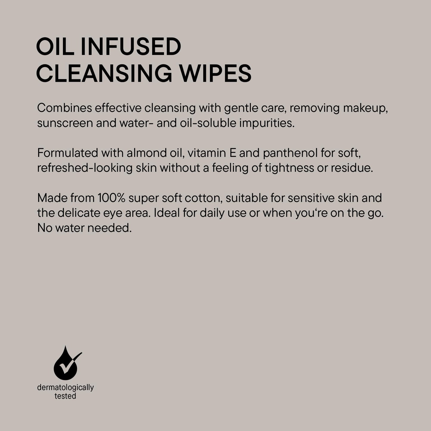 BABOR Oil Infused Cleansing Wipes, Cotton Cleansing Wipes with Panthenol, Almond Oil, Vitamin E and Hyaluronic Acid for Sensitive Skin (Pack of 25)