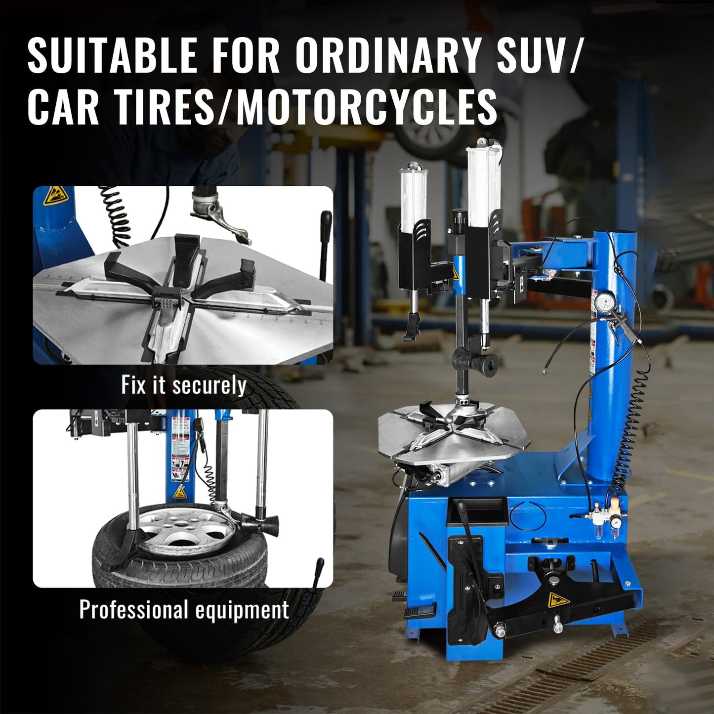 Jack Boss Tire Machine and Balancer Combo, Tire Changer Wheel Balancer Machine Combo Rim Clamp 24" Set Item