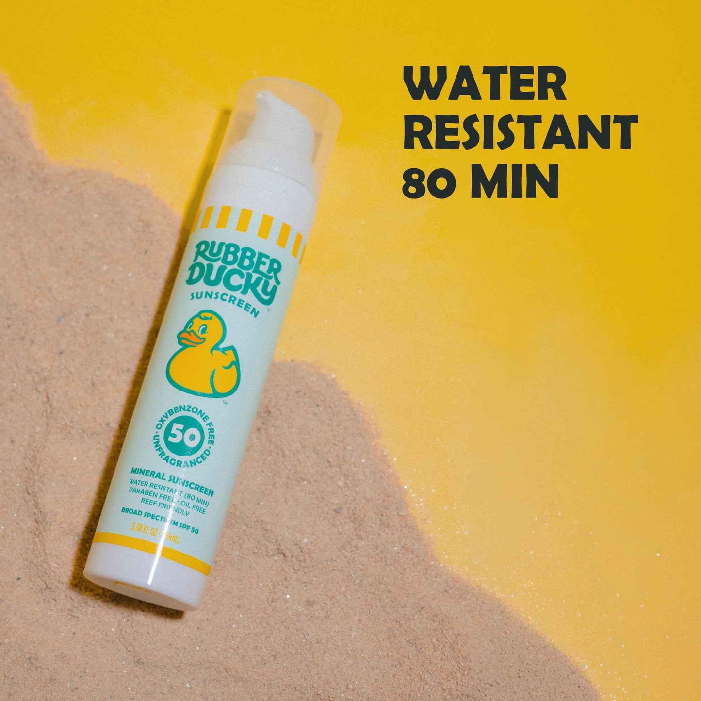 Rubber Ducky - Mineral Sunscreen for Kids - Water Resistant, Vegan, and SPF 50 Sunscreen with Vitamin E for Face and Body - Broad Spectrum, Reef Friendly (Moisturizing Sunblock) - 3.4 Oz