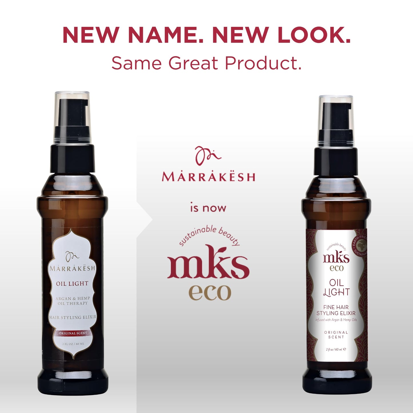 MKS eco Oil Light, Light Breeze - 2 fl oz - Hair Styling Elixir - Moroccan Argan Oil, Hemp Seed Oil - Ideal for Fine Hair - Moisturize, Nourish Hair & Control Frizz - Vegan & Cruelty Free