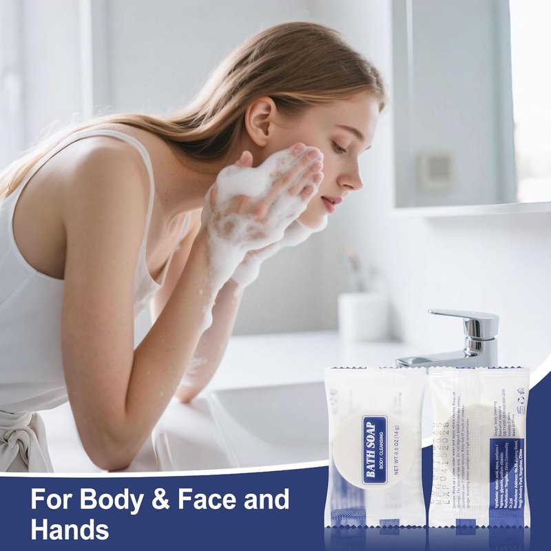 Travel Size Soap Bars - 0.5 oz Individually Wrapped Face & Body Cleanser | Perfect for Hotels & Vacations (100 Count)
