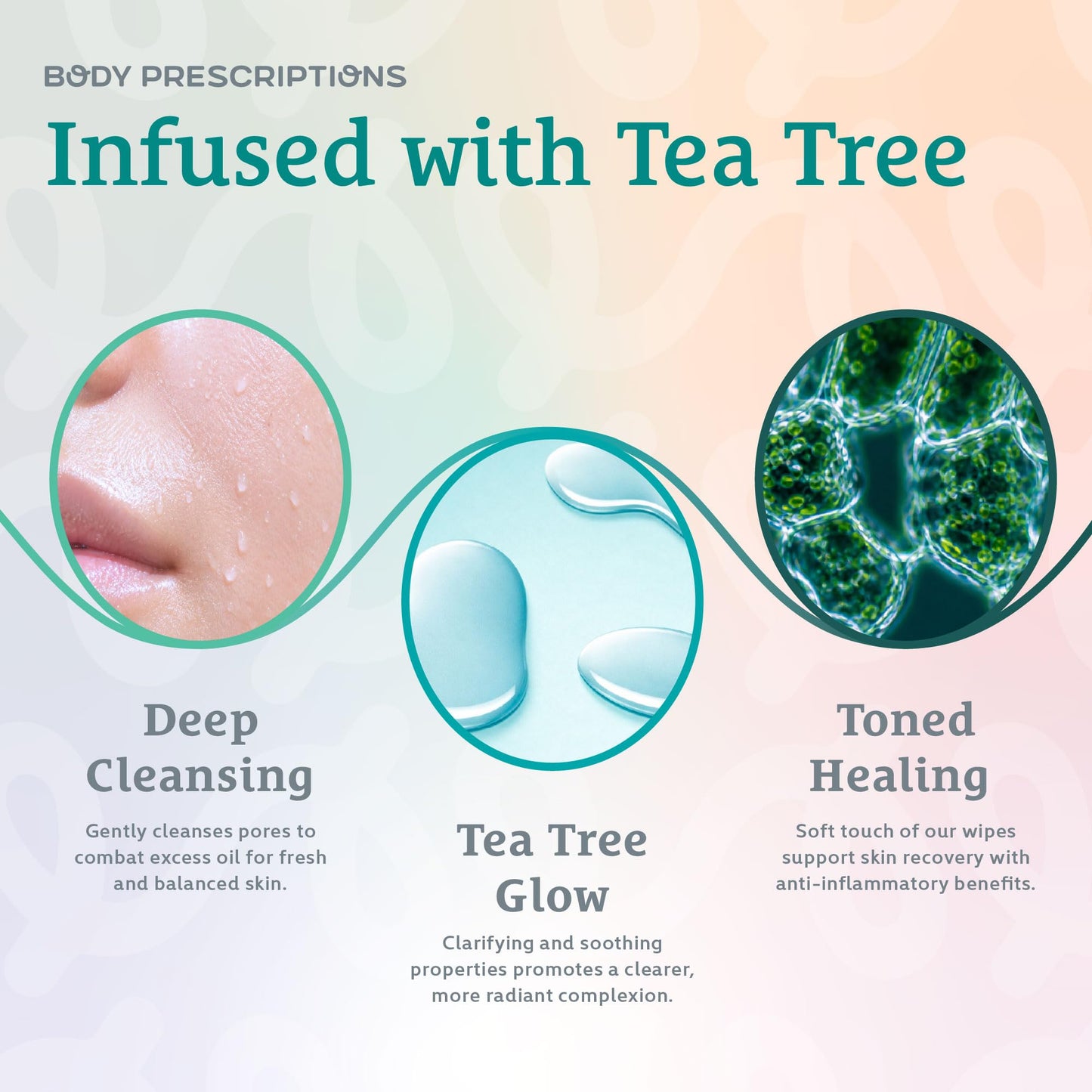 Body Prescription Makeup Cleansing Wipes - Gentle and Effective Face Wipes, 50 Count (Pack of 4), Tea-Tree