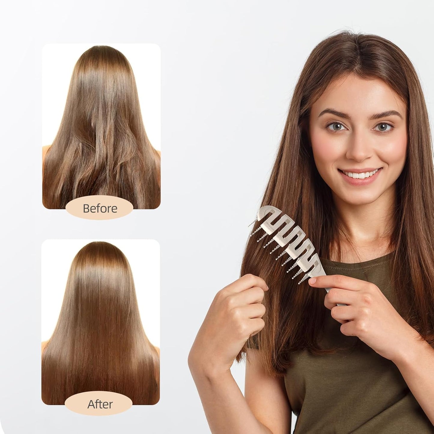 Detangler Hairbrush, Vented Detangling Brush for Straight, Wavy,Curly and Fine Hair, Dry and Wet, Quick Smoothing for Women and Men, Eco-Friendly & Sustainable Material (Green)