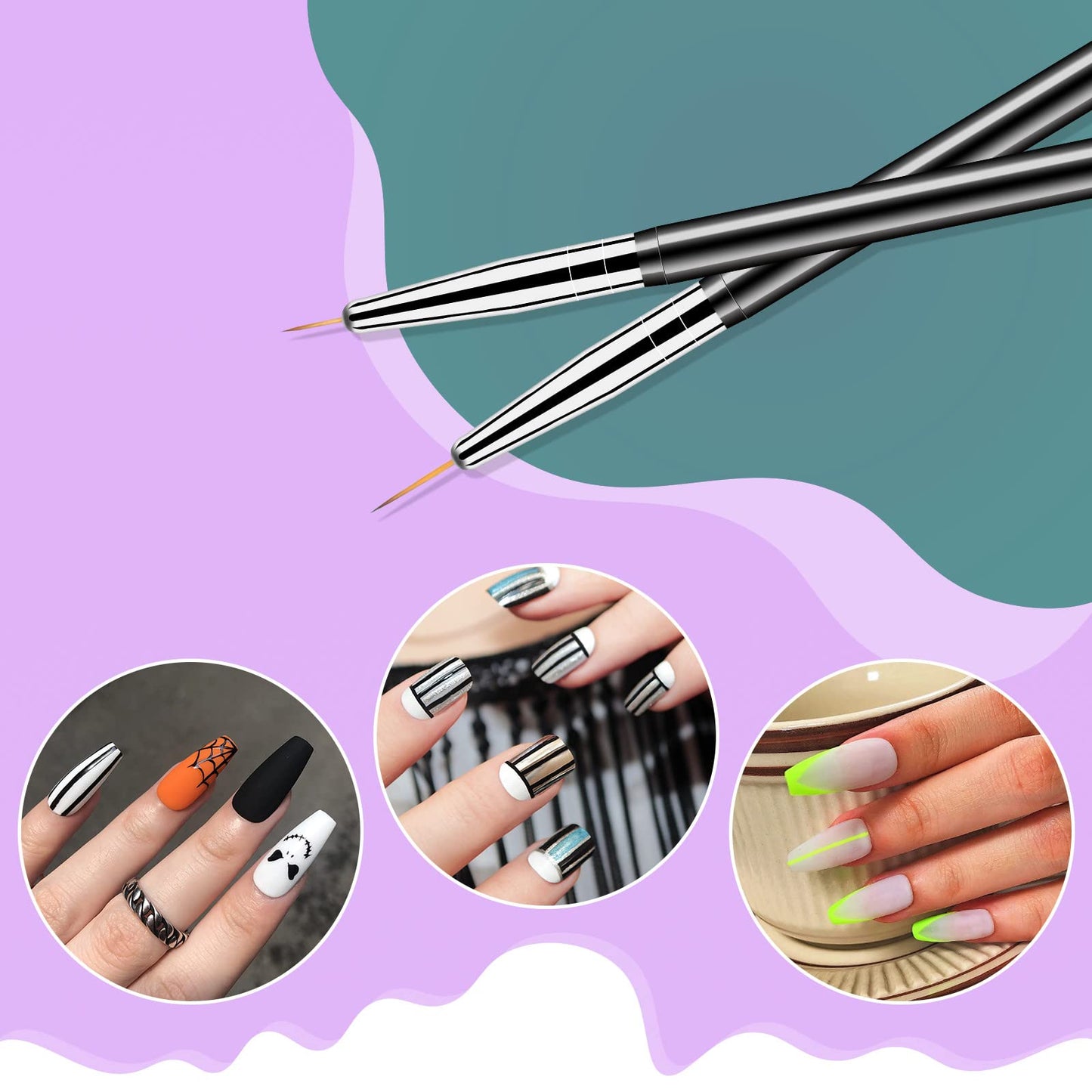 Artdone Nail Art Dotting Tools 6PCS Double-ended Brushes Kit Gel Polish