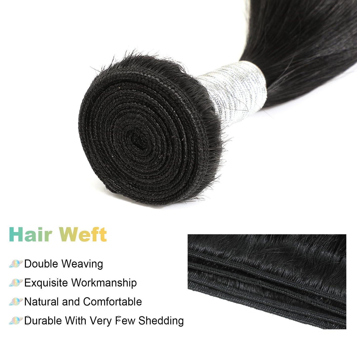 AnJudyReid Straight Hair Bundles 13A Brazilian Virgin Human Hair Bundles Straight 22 Inch 100% Unprocessed Virgin Hair Bundles Natural Black