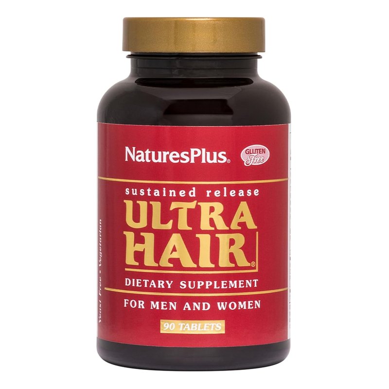 NaturesPlus Ultra Hair Tablets - 90 Sustained Release for Healthy Hair Growth | Gluten-Free, 45 Servings
